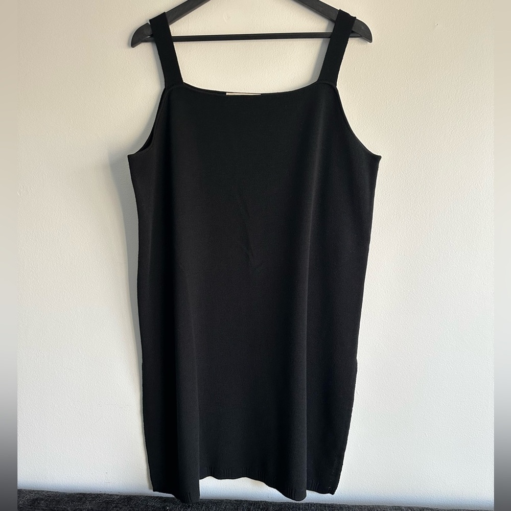 Marina Rinaldi‎ Sport Minimal Black Mini Slip Dress 50% Wool Large